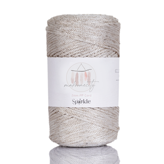 2mm x 125 yards, (375 feet), Sparkle Polyester, Macrame Cord