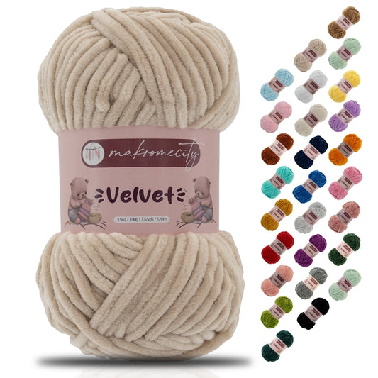 Velvet Yarn Premium Chenille Yarn, Ultra Soft, Anti-Pilling